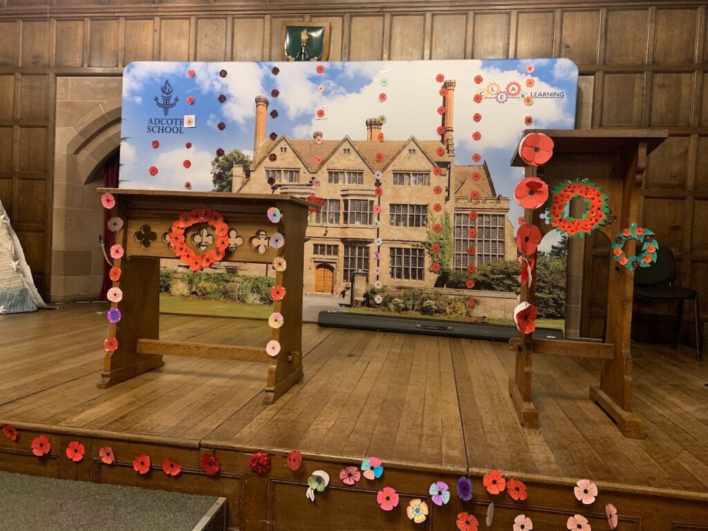 school wreath to commemorate those fallen